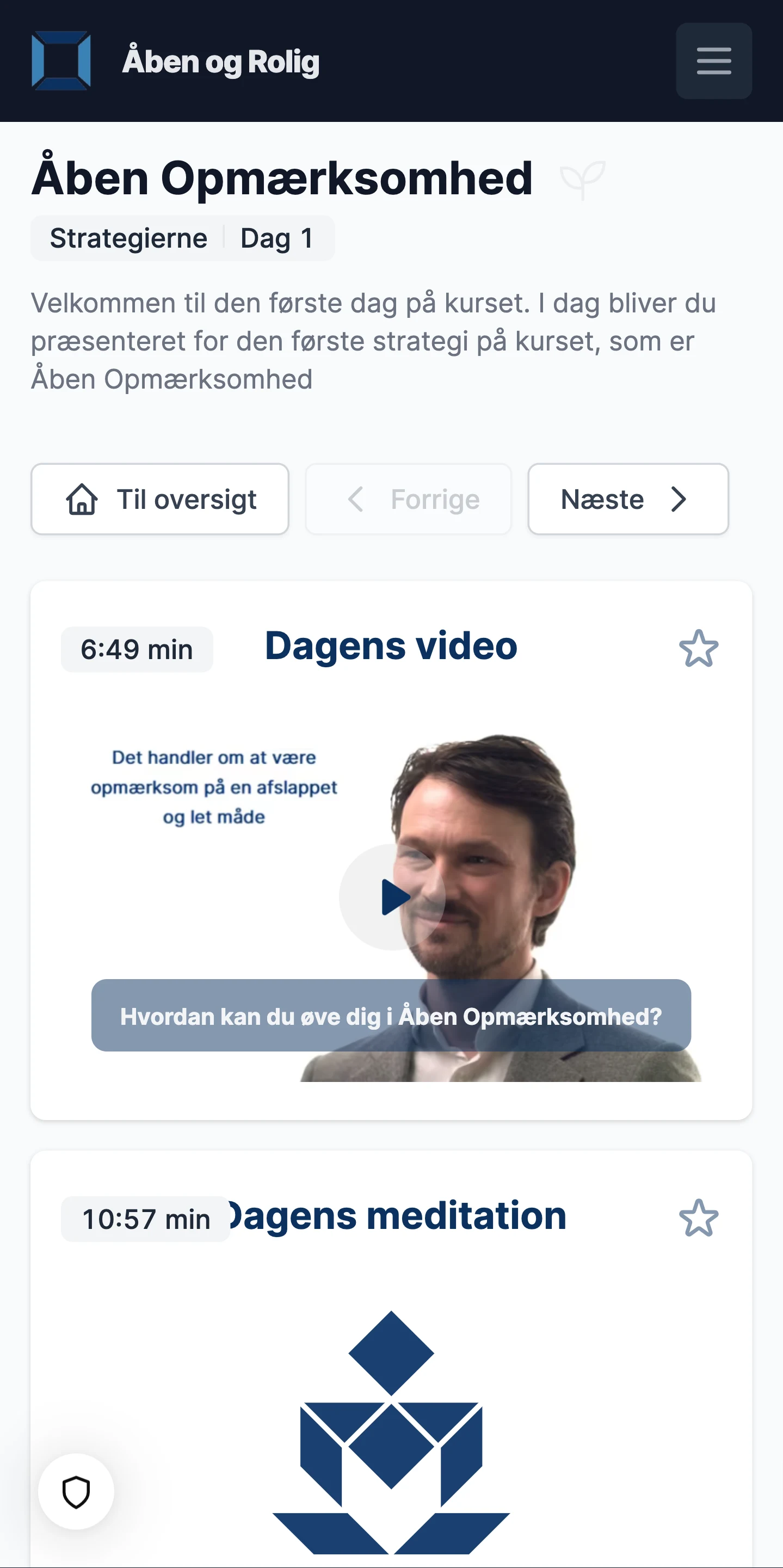 Åben og Rolig Kursus screenshot